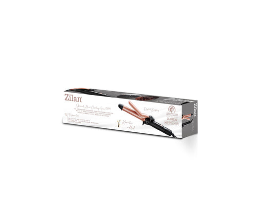 Ondulator de par Zilan ZLN9532 cu clips , Negru/Roz, diametru 25mm, Putere 30W