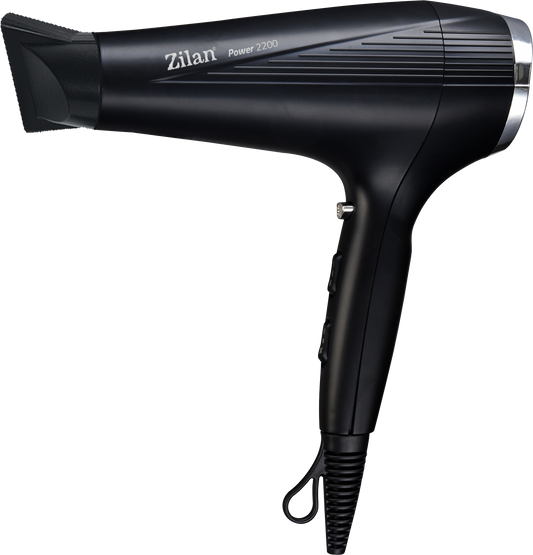 Uscator de par Zilan ZLN9389, 2200W, 2 trepte de viteza, 3 trepte de temperatura, cu aer cald si rece, Negru