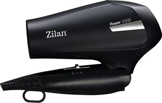 Uscator de par Zilan ZLN9396, 2000W, 2 trepte de viteza, 2 trepte de temperatura, cu aer cald si rece, Negru