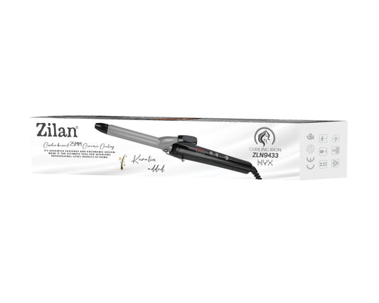 Ondulator de par Zilan ZLN9433, diametru 25mm, temperatura maxima de 200 grade, 43W, Negru