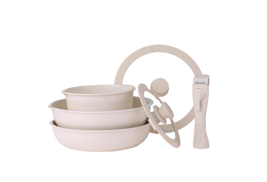 Set vase de gatit Zilan ZLN0965 din 8 piese, 5 straturi de material, compatibil cuptor
