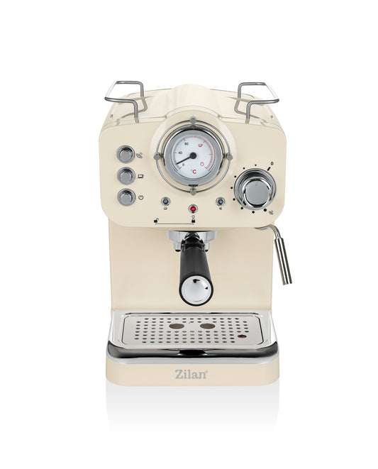 Espressor manual Zilan ZLN2992 Crem,15 Bar, 1.25 l, 1100W, Design Retro