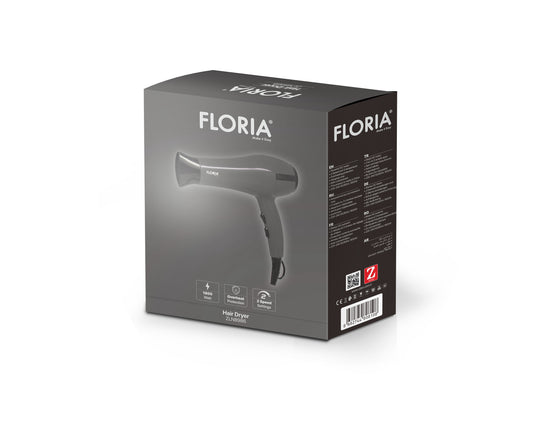 Uscator de par FLORIA, ZLN-8986, Putere 1800 W, 2 Trepte de viteza, 3 Trepte de temperatura, Gri