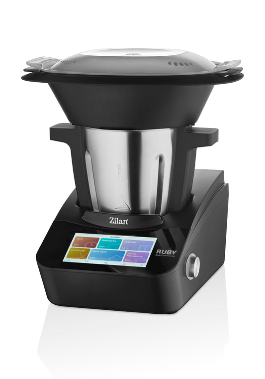 Robot de bucatarie Zilan ZLN9341 RUBY multifunctional Thermorobot, 1700W, 4.7L, Ecran color TFT cu touchscreen de 7 inch, 18 Functii, WiFi, Aplicatie mobila