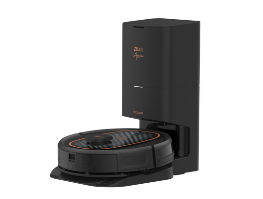Aspirator robot Zilan ZLN5500 Aurum cu statie de colectare praf, Putere 600W, 3 trepte putere, baterie 3200mAh, Control Vocal, WiFi