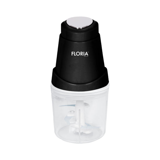 Tocator legume-fructe Floria ZLN2570 Mini Chopper , Putere 250W, Capacitate 0.6L, Lame din otel inoxidabil, Negru