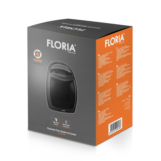 Aeroterma ceramica FLORIA ZLN-6188, Putere 1500W, 2 trepte de reglare temperatura+aer rece, Termostat reglabil,Rezistenta ceramica