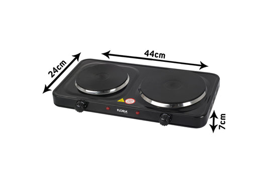 Plita electrica Floria Alb ZLN-2843, 18.5 x 15.5 cm, 2 ochiuri, termostat reglabil,