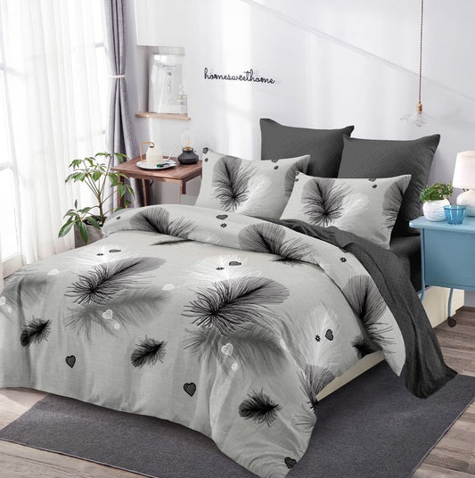 Lenjerie pat dublu, FINET, cu elastic, 6 piese, B988