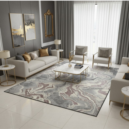 Covor Buse Fulger, Roz Pudra , Living, Dormitor, Modern