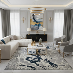 Covor Buse Fulger , Albastru Regal, Living, Dormitor, Modern