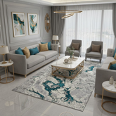 Covor Buse Fulger, Turcoaz, Living, Dormitor, Modern