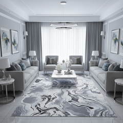 Covor Buse River, Gri, Living, Dormitor, Modern