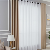 Perdea GGT- din voal, sistem de agățare cu bare, monocrome-fără model, albă, (500x250)cm