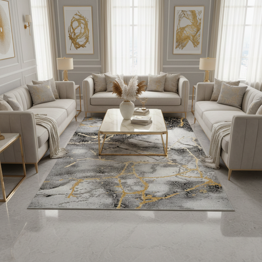 Covor Marmara Gresie Grey Gold