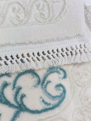 Covor OLIVYA, ALB/ TURCOAZ, Living, Dormitor