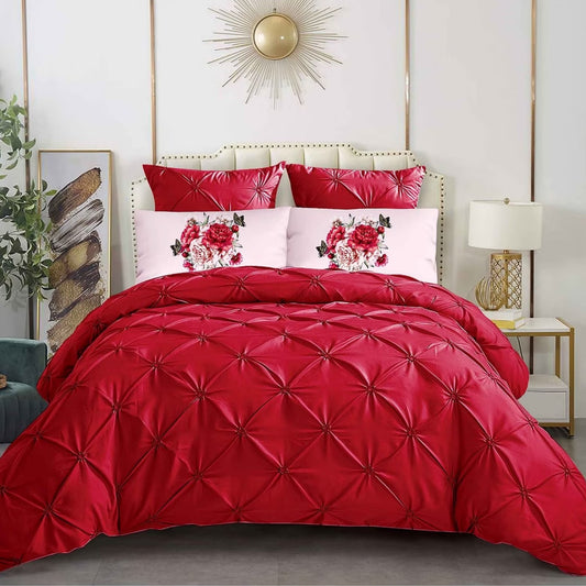 Lenjerie de Pat Dublu, Finetat cu elastic, 6 Piese, NH01