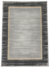 Covor ERVA, (200x300)cm, 100% Acrilic , Living, Dormitor, Modern, Culori- Gri & Negru