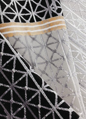 Covor ERVA, (200x300)cm, 100% Acrilic , Living, Dormitor, Modern, Culori- Gri & Negru