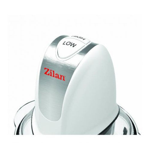Tocator legume-fructe ZILAN,Alb ZLN-8167, putere 300W, vas din sticla 1L, cutit inox, 2 trepte de viteza
