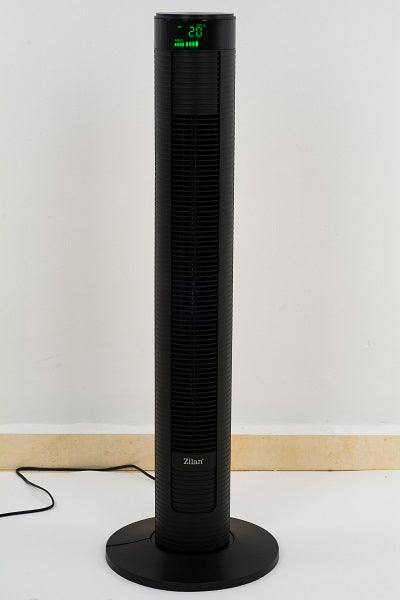 Ventilator turn Zilan ZLN-3901, Temporizator 12 ore, Termometru, Telecomanda, 3 viteze, 4 moduri de ventilatie, Putere 45W