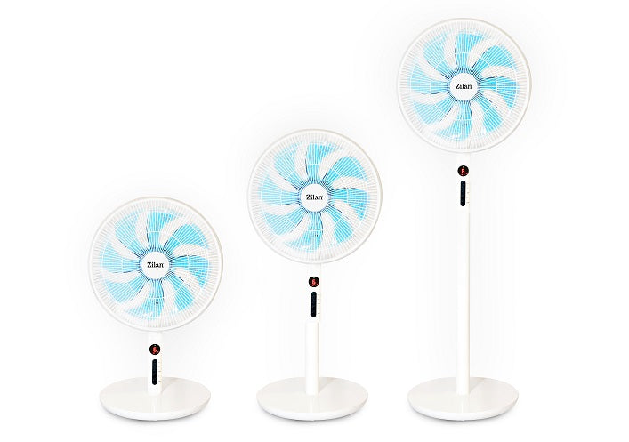 Ventilator cu picior 3IN1 ZILAN ZLN-3765, Telecomanda, Putere 60W, 9 viteze, Oscilatie orizontala, Unghi inclinare reglabil