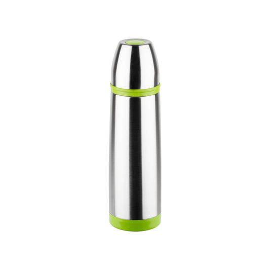 Termos inox 0.8L Floria ZLN-1815, Buton de inchidere ermetica antiscurgere,Verde/Inox