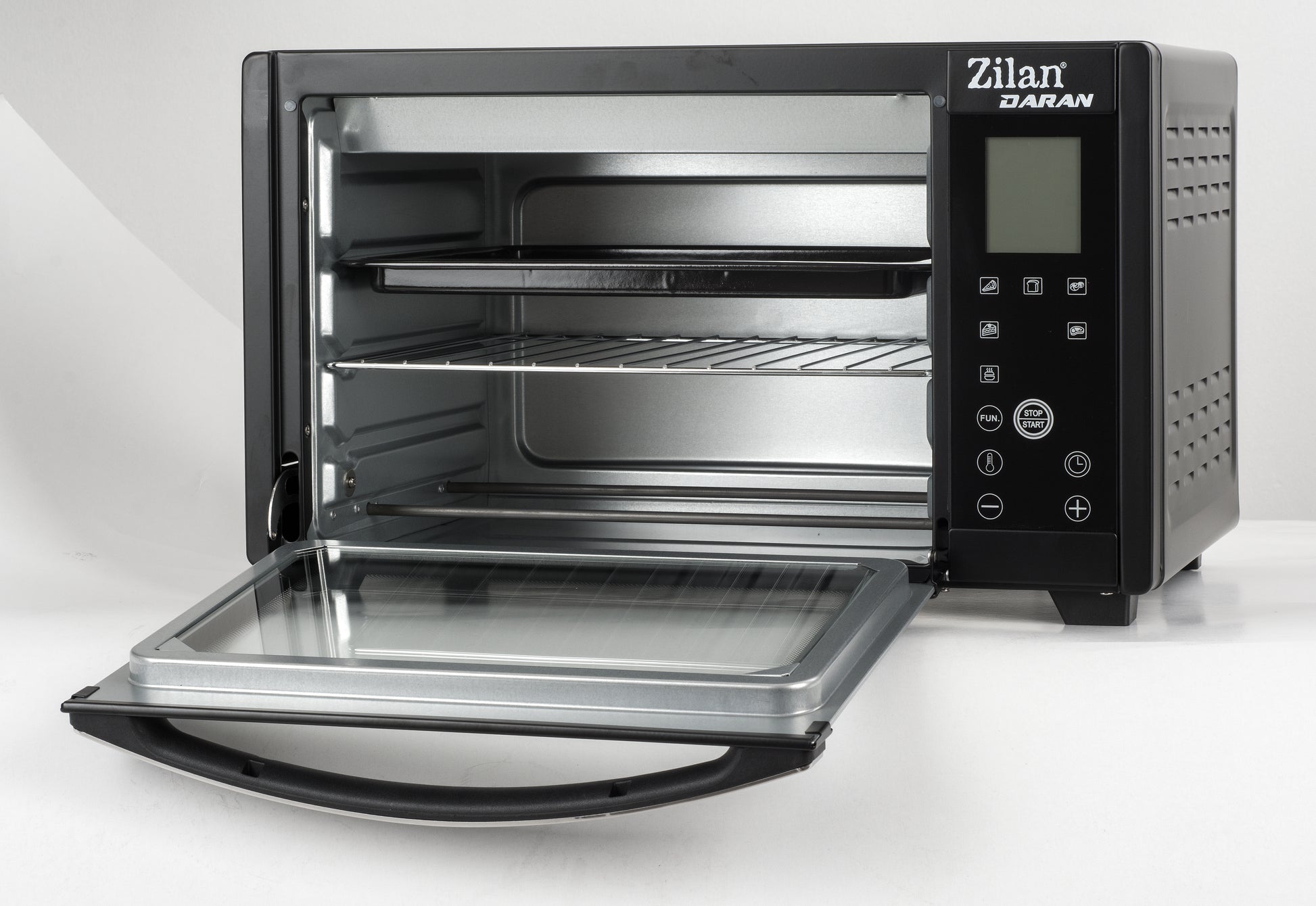 Cuptor electric digital ZILAN ZLN-3734,NEGRU Capacitate 28L, Putere 1600W, Geam dublu, Temporizator 180 min, Temperatura maxima 230 grade celsius,