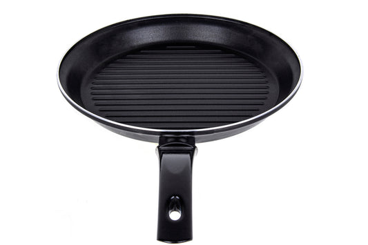 Tigaie aluminiu grill Zilan ZLN-2126, diametru 28 cm, interior teflon