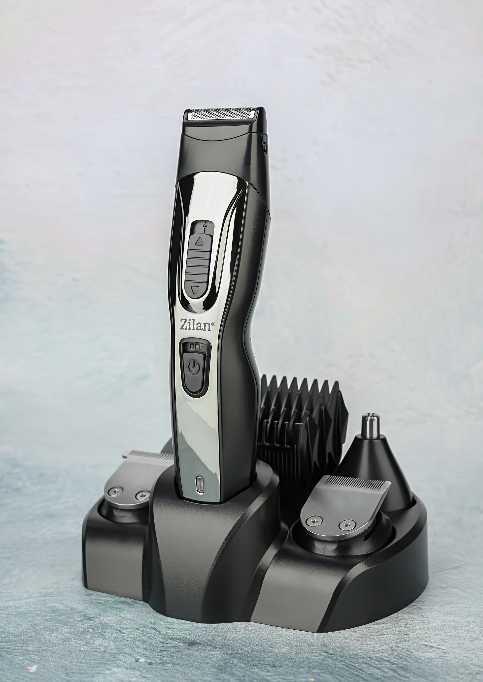 Aparat tuns facial si corporal 5in1, Zilan ZLN-3857, Acumulator reincarcabil + Stand de sustinere si incarcare