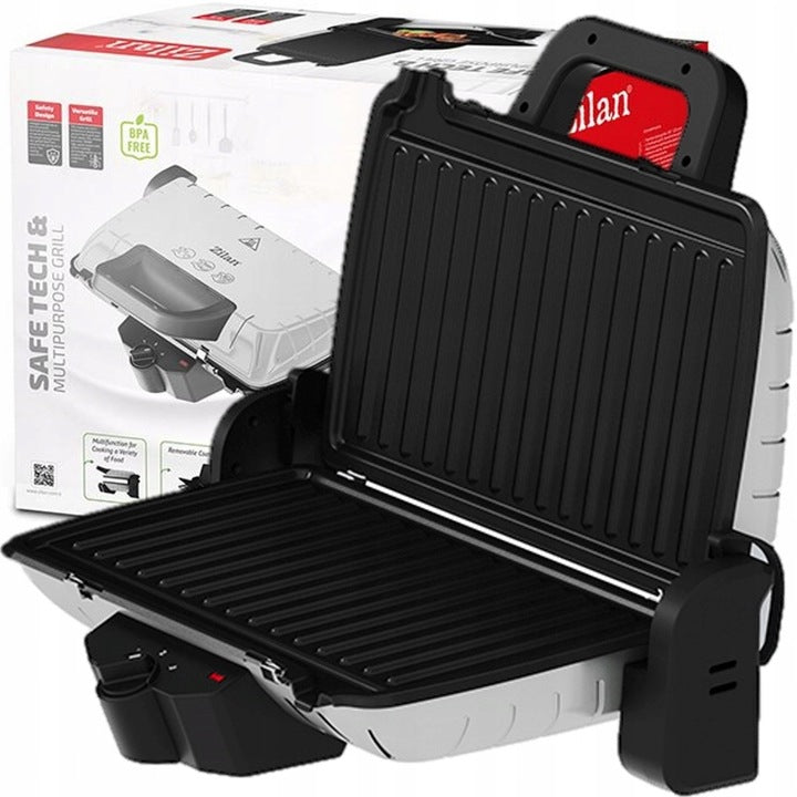 Sandwich-maker and Grill Zilan ZILAN ZLN-4021, 1600 W, Termostat reglabil, Placi antiaderente, Inox
