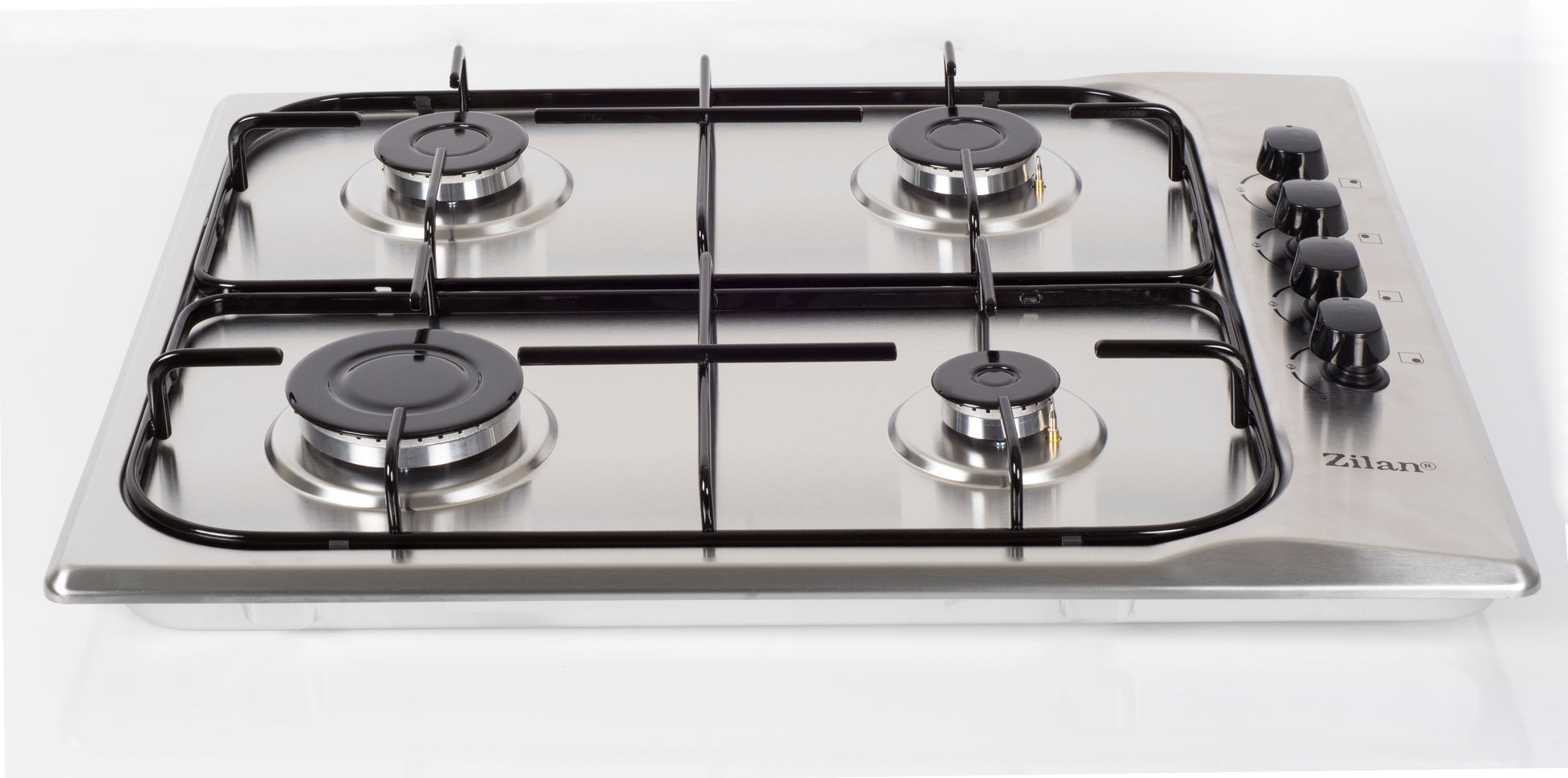 Plita incorporabila ZILAN ZLN-1525,60x50 cm, Inox, 4 ochiuri, Gaz gpl sau natural