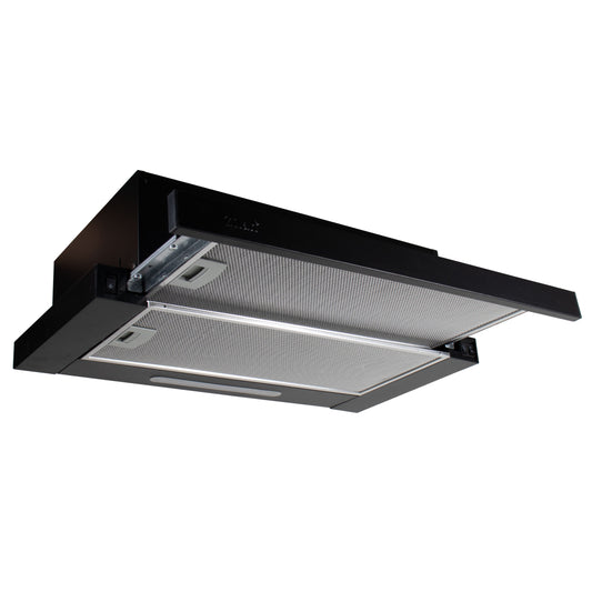 Hota incorporabila telescopica Floria ZLN-3680 NEGRU, 60x36x20 cm Putere de absorbtie 420 m3/h, 2 motoare, 60 cm