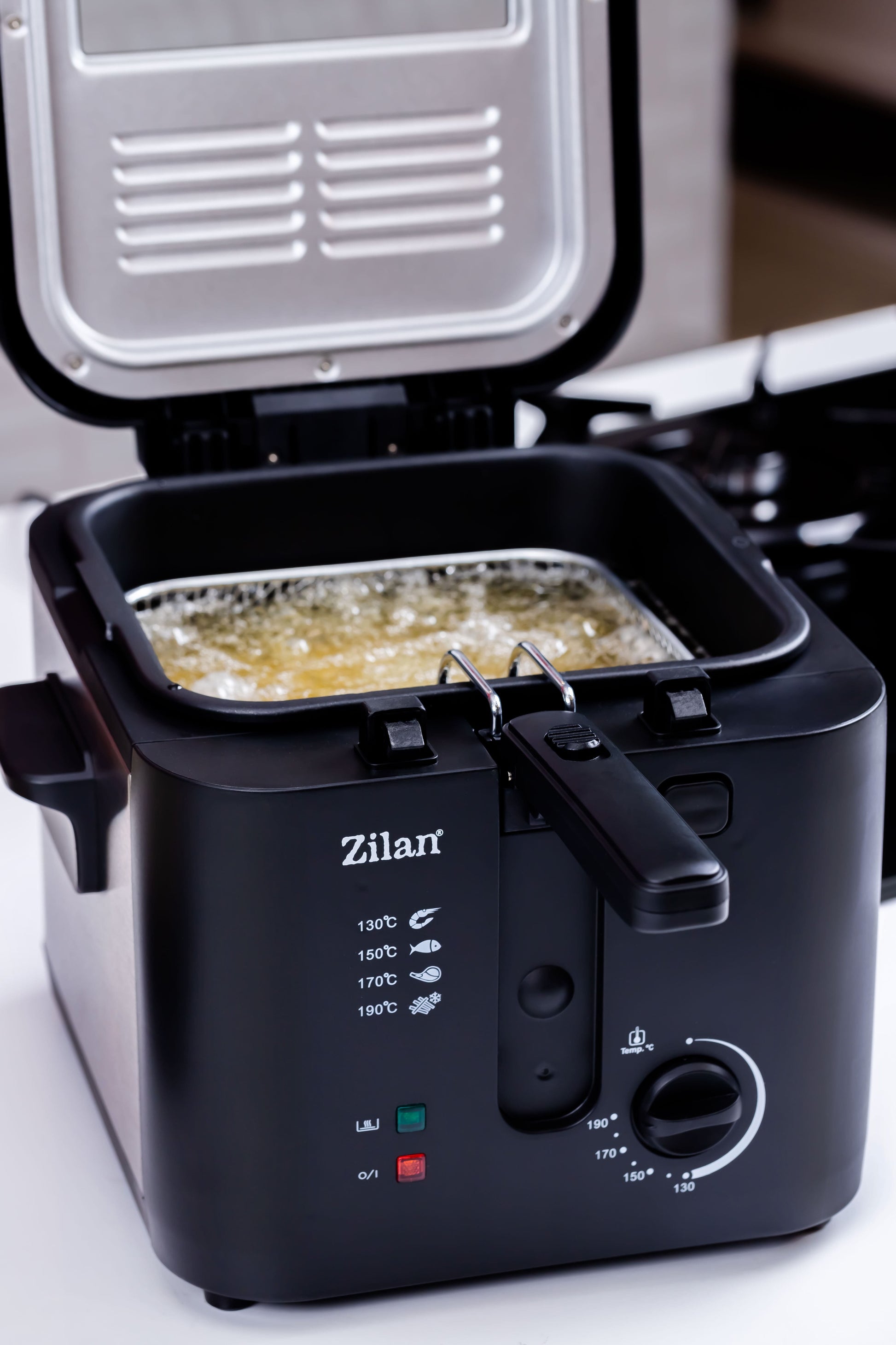 Friteuza Zilan ZLN-0010, 1600 W, 2.5 l, Termostat reglabil, Cuva detasabila, inox