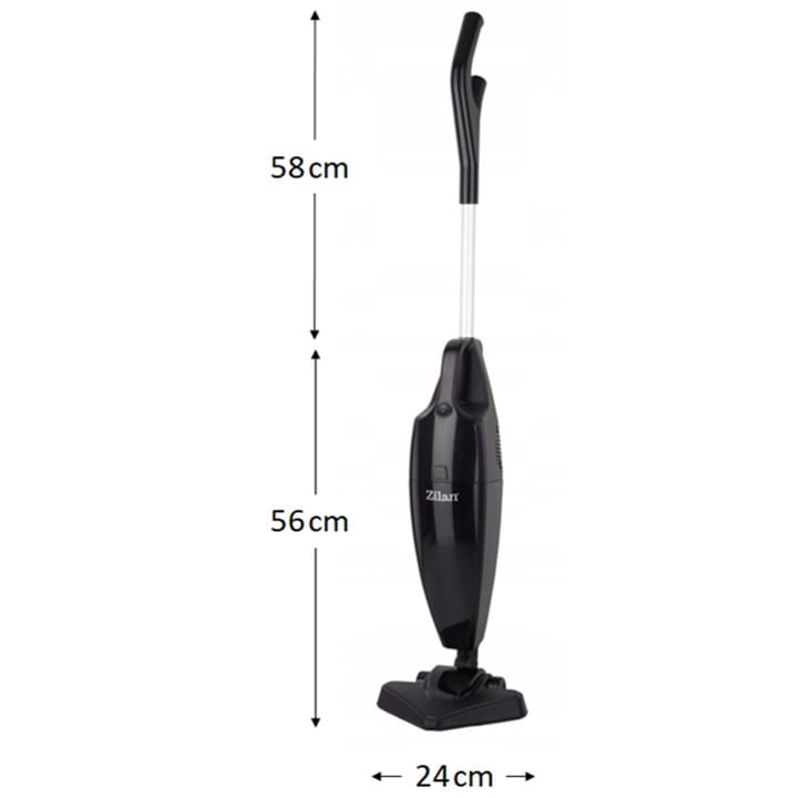 Aspirator vertical ZILAN ZLN-1235,Negru Putere 800W, Fara sac, Recipient praf 2L,