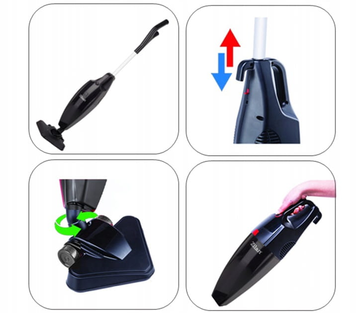 Aspirator vertical ZILAN ZLN-1235,Negru Putere 800W, Fara sac, Recipient praf 2L,