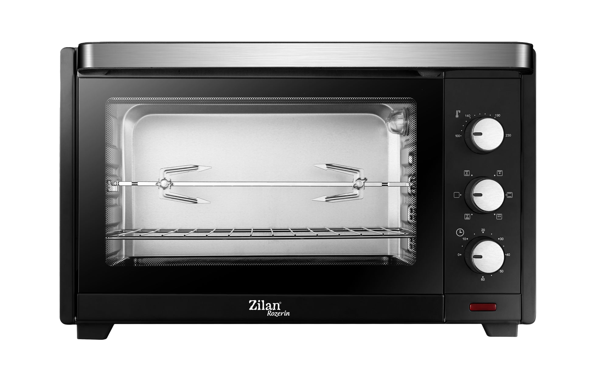 Cuptor electric Zilan ZLN-1024 Rozerin, Convectie, 2000 W, 45 Litri, Temperatura Reglabila, Geam Duble, Negru