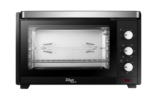 Cuptor electric Zilan ZLN-1024 Rozerin, Convectie, 2000 W, 45 Litri, Temperatura Reglabila, Geam Duble, Negru