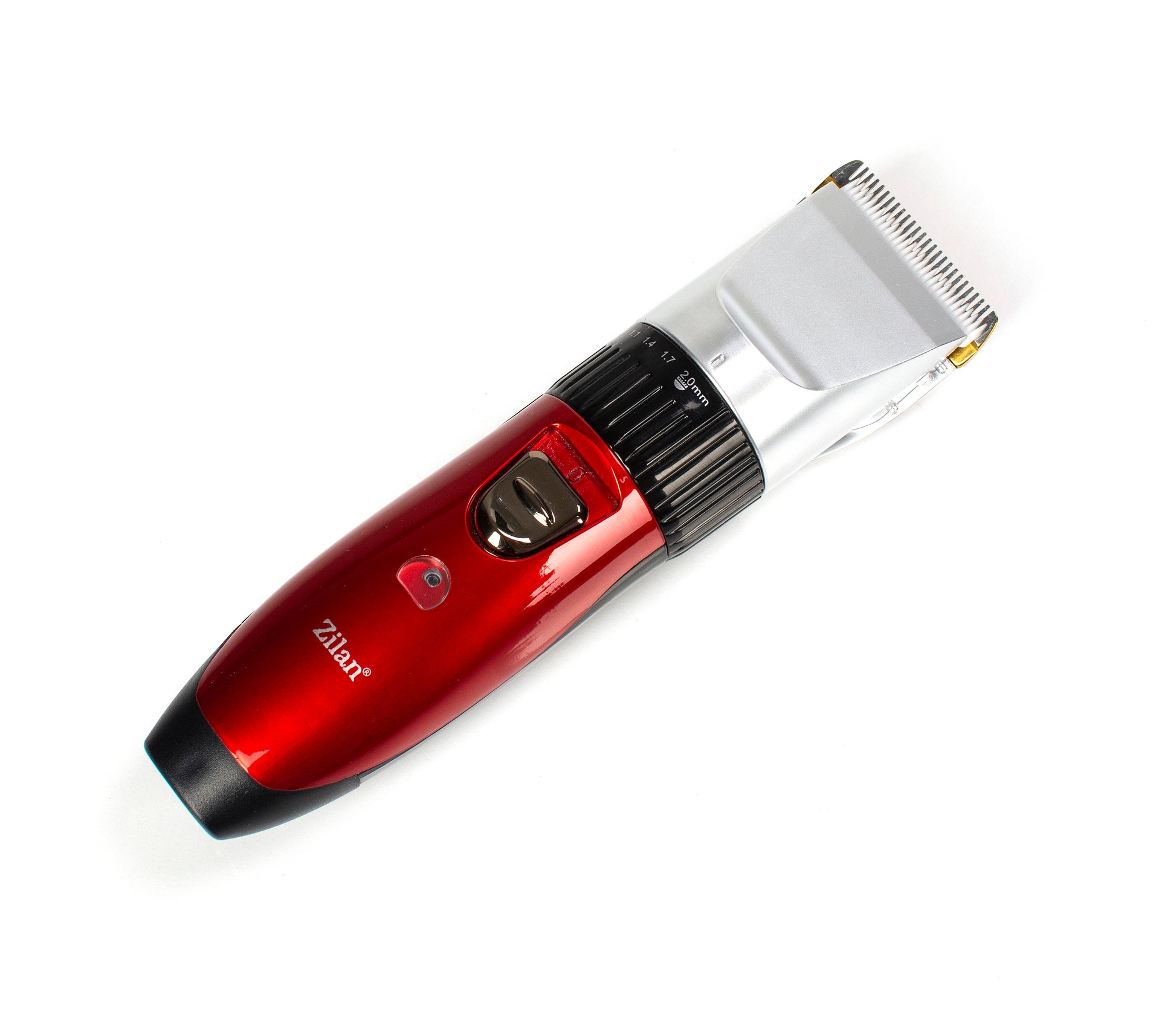 Aparat de tuns profesional Zilan ZLN1246 fara fir, cu acumulator de schimb inclus, 4 marimi de schimb, perie de curatare si ulei incluse, Rosu