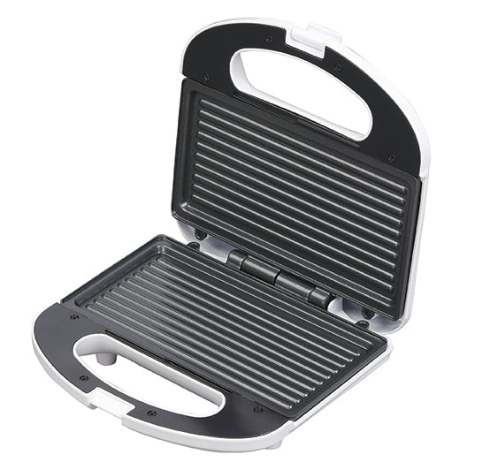 Sandwich Maker Floria ZLN-0830 Alb, Putere 750W, Placa de tip grill, Antiaderenta, indicator luminos