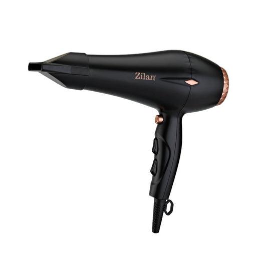Uscator de par Zilan ZLN-1239, 2200 W,  3 Trepte temperatura, 3 Viteze, Concentrator, Difuzor, Negru