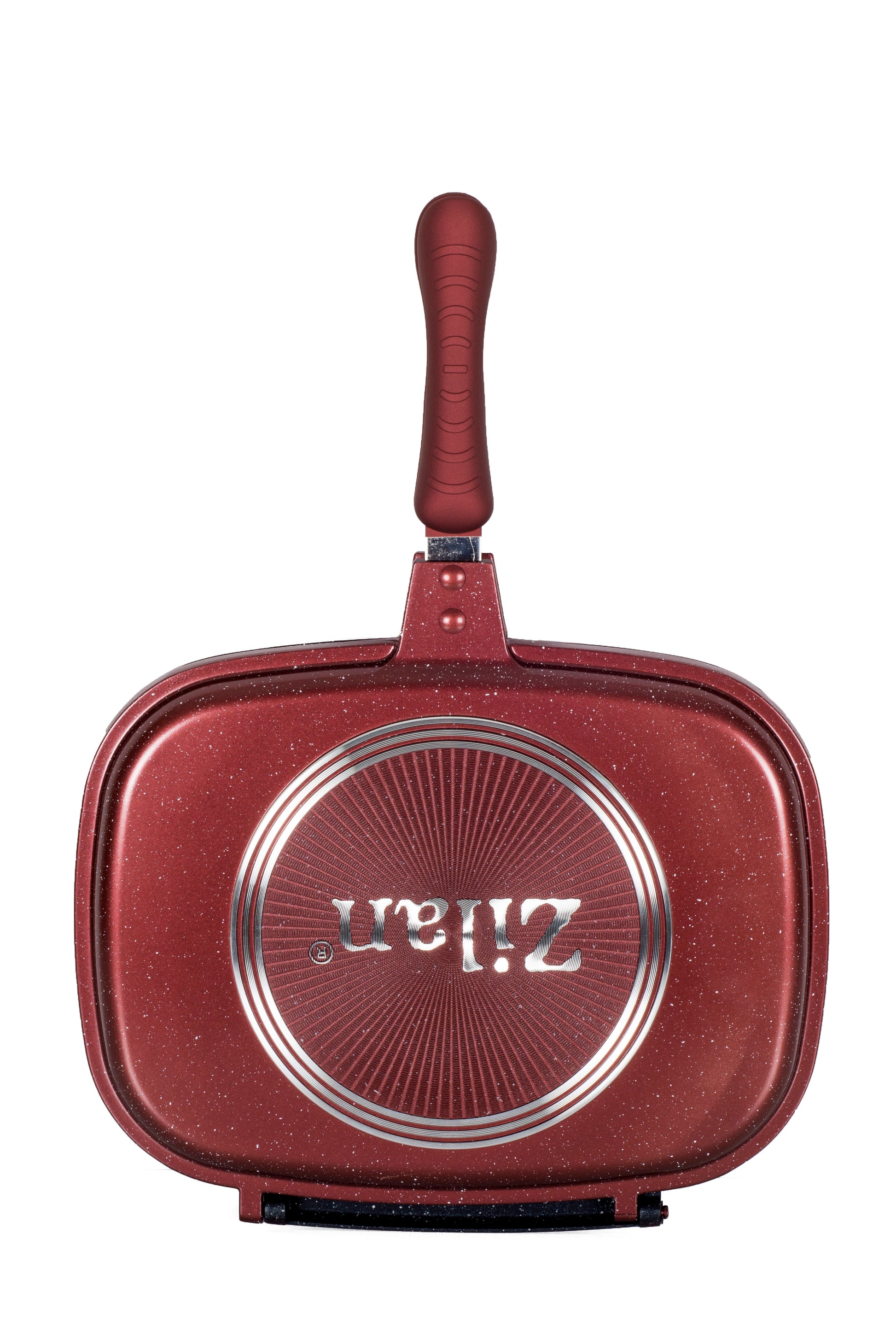 Tigaie dubla ZILAN ZLN-9522,culoare Rosu Diametru 30 cm, garnitura silicon rezerva,