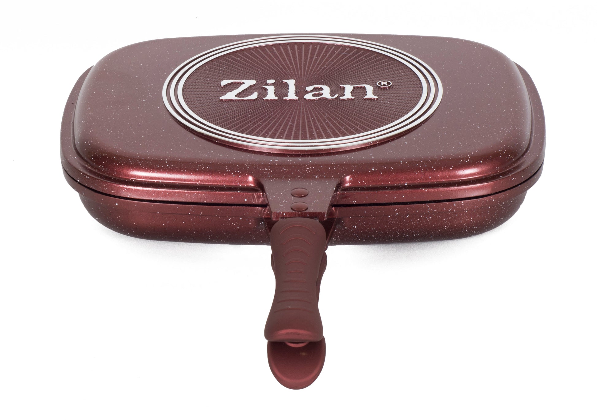 Tigaie dubla ZILAN ZLN-9522,culoare Rosu Diametru 30 cm, garnitura silicon rezerva,
