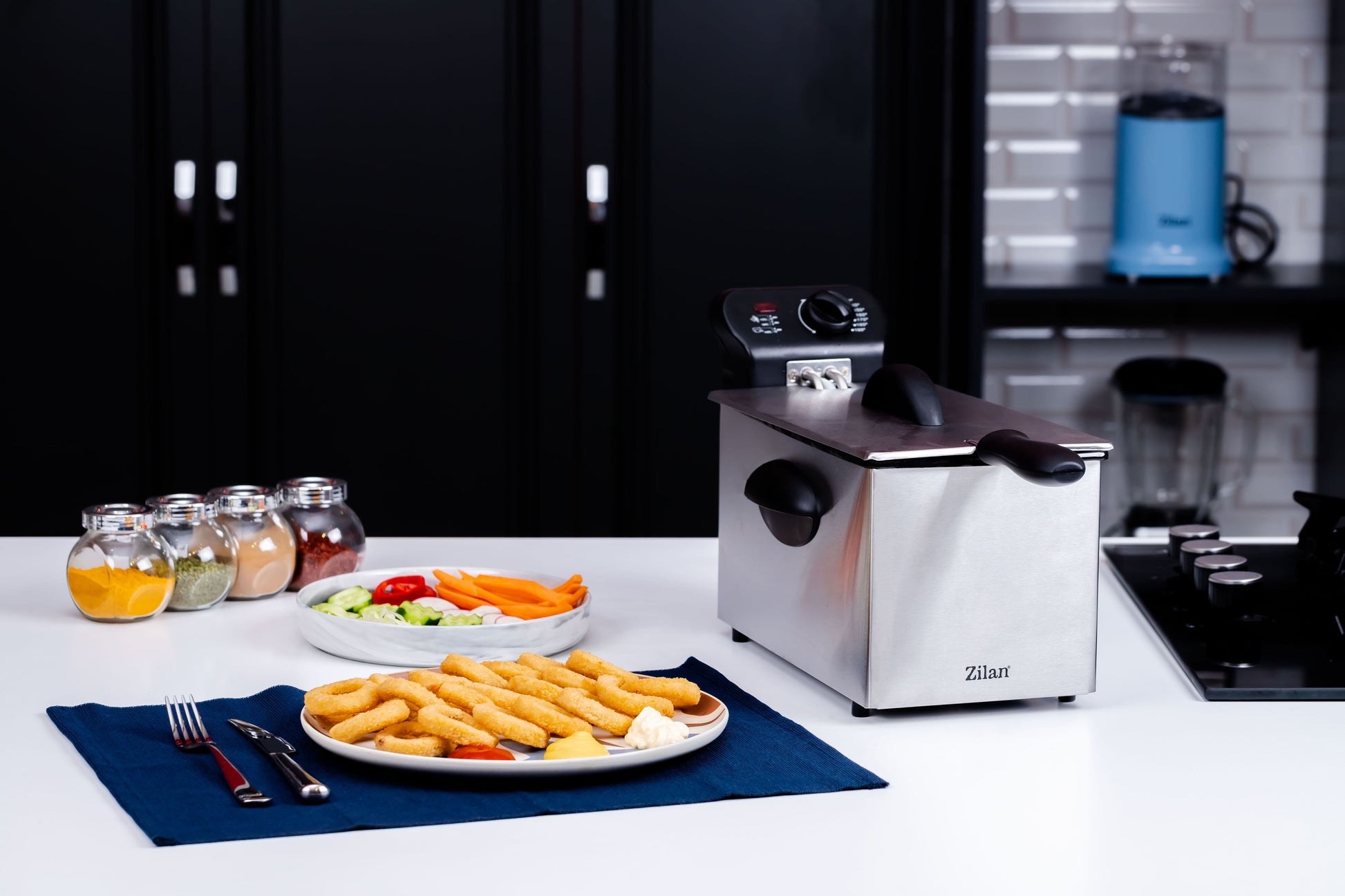 Friteuza Zilan ZLN-1819 din otel inoxidabil, capacitate 3 litri, protectie la supraincalzire