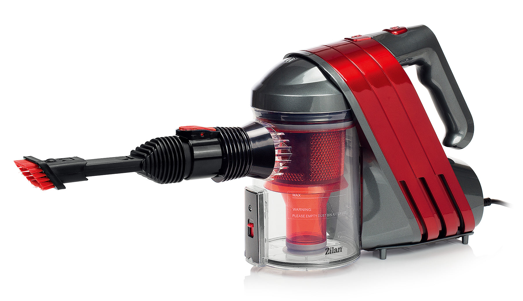 Aspirator vertical Zilan ZLN-1741 Rosu, nivel zgomot 80 dB, putere 600W, cablu 4 m