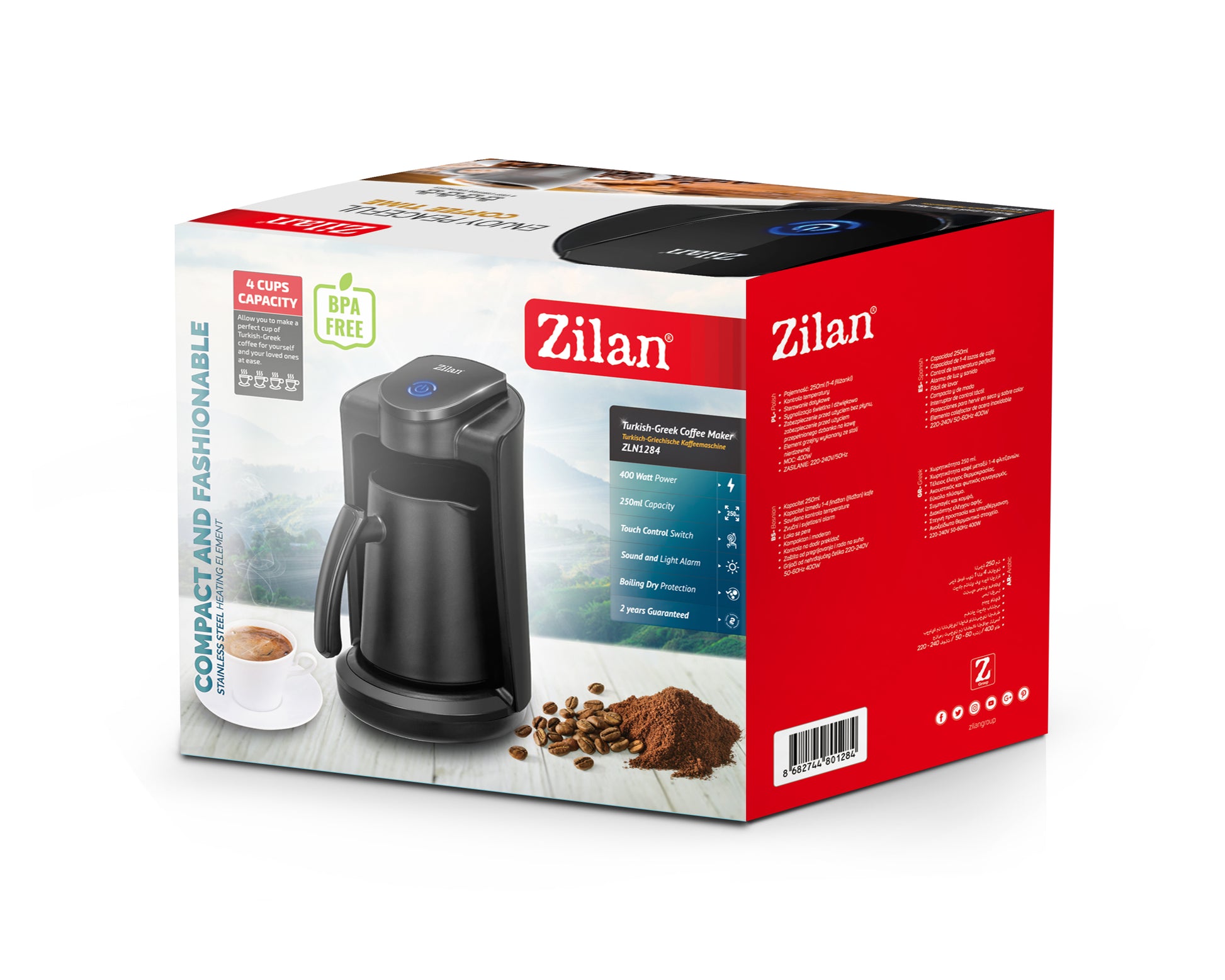 Aparat pentru preparat cafea turceasca Zilan ZLN1284 Negru, Putere 400W, Capacitate 250ml