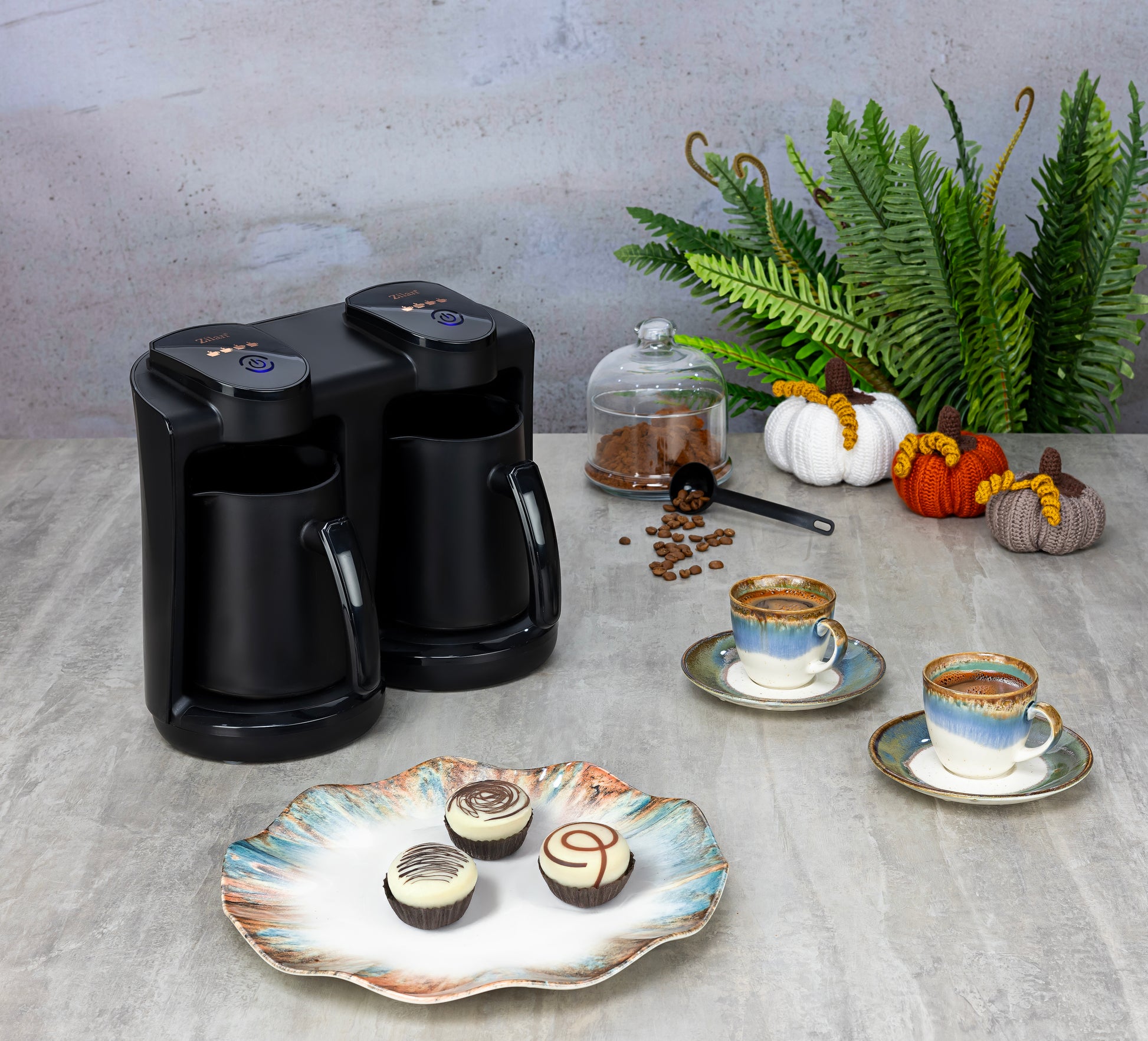 Aparat pentru preparat cafea turceasca dublu Zilan ZLN1291 Negru, Putere 400-400W, Capacitate 250-250ml