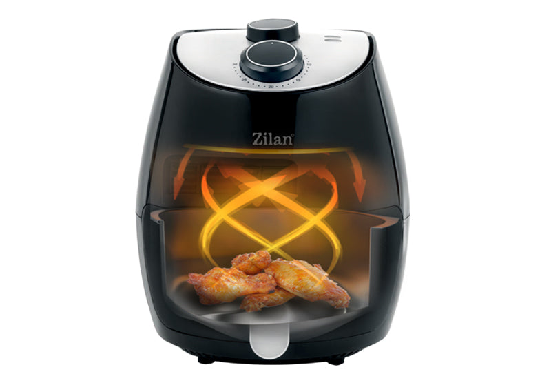Friteuza Air Fryer, ZILAN ZLN-3598, Negru 1350 W, Capacitate 2.6 L, Timer 30 min,