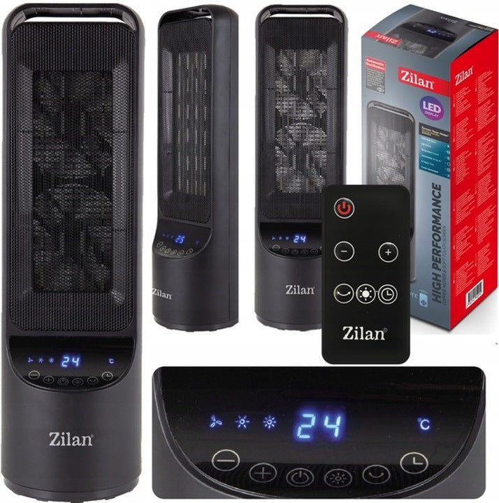 Aeroterma ceramica turn Zilan ZLN2052Negru, 2000W, timer 8H, siguranta la rasturnare
