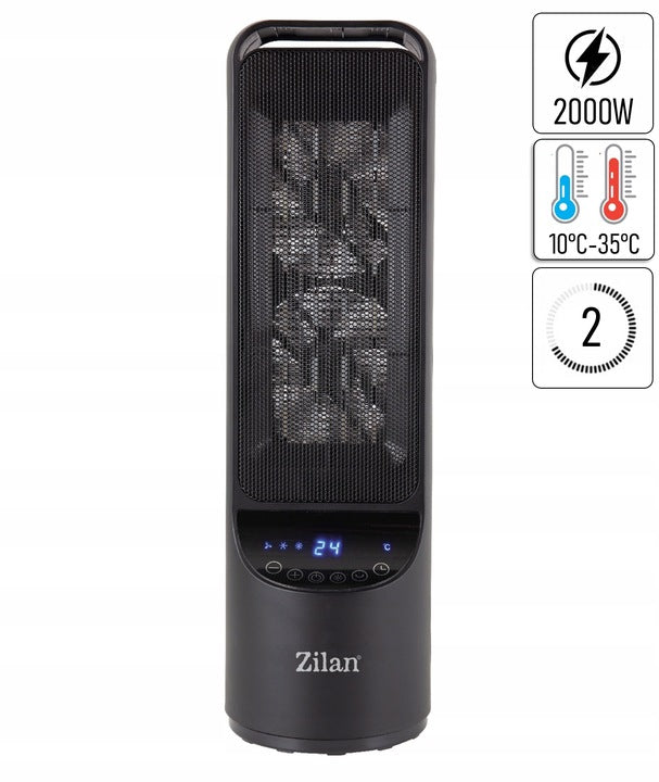 Aeroterma ceramica turn Zilan ZLN2052Negru, 2000W, timer 8H, siguranta la rasturnare